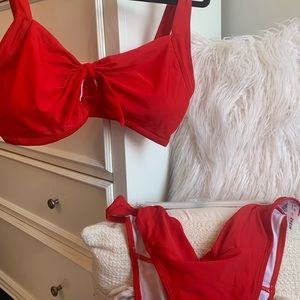 SHEIN Red Strappy Bikini